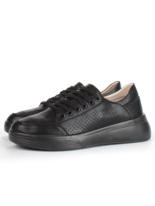 05-PDD180-6 BLACK Кроссовки женские (натуральная кожа)