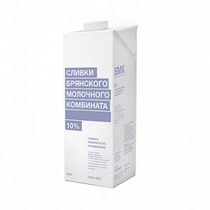 Сливки животные БМК (Брянск) 10% 1 л