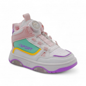 LED-Ботинки В7776-23 бел/роз