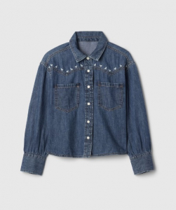 Kids Oversized Denim Western Shirt