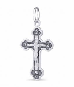 Крест из серебра литье частичное чернение