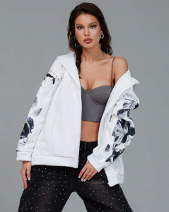 Толстовка с органзой и заклёпками-кристаллами TC007