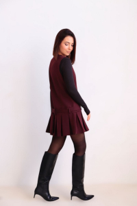 15889 Платье-мини бордовое
