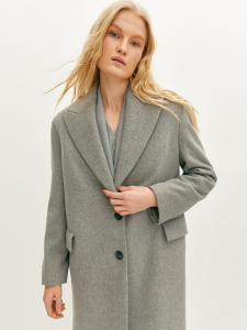 Пальто однобортное из шерсти