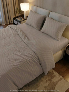 Комплект постельного белья Шпинель тауп страйп-сатин