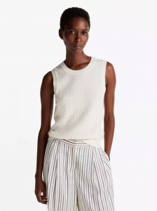 Mini Cable Knit Wool-Blend Sweater Tank