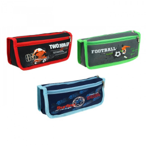 Пенал школьный на молнии 2 отделения 