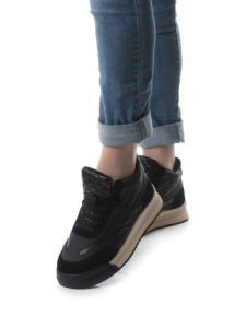 05-P48-1Z BLACK Кроссовки женские зимние (плащевая ткань, шерсть)