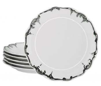 666-389 Набор из 6 тарелок 24см ARGENTO в под.уп.(х4)Фарфор