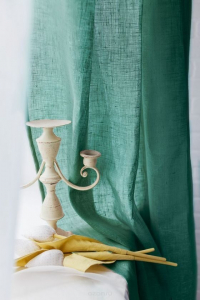 Штора гладкокраш. «Ундина Бирюза» тесьма п/лен 145*260 см.