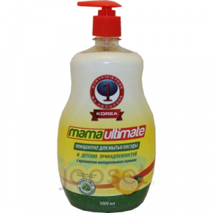 Mama Ultimate Концентрированное средство для мытья посуды, аромат лимона, 1000 мл