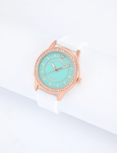 LADIES BLUE FACE WATCH WITH GOLD ACCENT