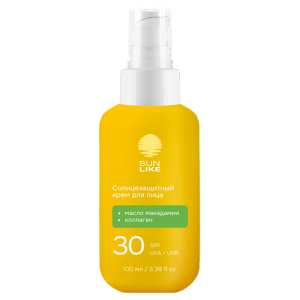 Солнцезащитный крем для лица SPF 30, 100 мл SUNLIKE