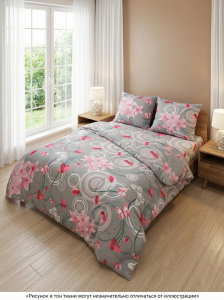 Комплект постельного белья Орхидея серый бязь