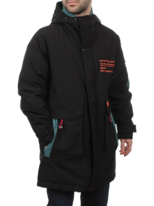 22066 BLACK GREEN Куртка мужская зимняя облегченная (150 гр. холлофайбер)