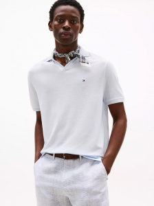 Regular Fit Two-Tone Open-Collar Polo