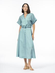 Юбка длины миди с декоративной застежкой