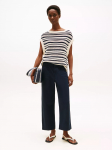 Stretch-Cotton Patch Pocket Culotte