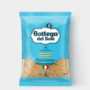 «Bottega del Sole», макаронные изделия «Вермишель», 400 г