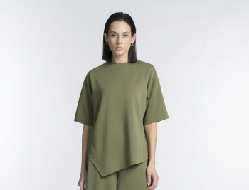 Асимметричная блуза из вискозного неопрена