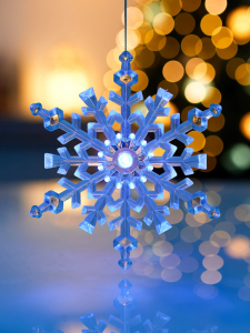 Подвеска светодиодная «Снежинка» 14 см, 1 LED, от батареек LR41?3, свечение синее/красное