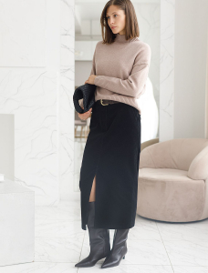 Юбка из эластичного микро-вельвета