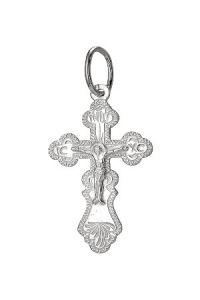крест из серебра штампованный белый