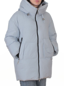 8362 GRAY/LT. BLUE Куртка зимняя женская оверсайз (200 гр. холлофайбер)