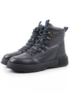 05-AW1008-2M DK. BLUE Ботинки зимние мужские (натуральная кожа, натуральный мех)