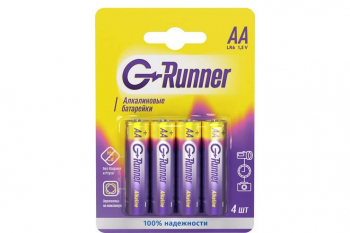 Батарейки алкалиновые «G-runner» AA/LR6, 1,5 V, в блистере 4 батарейки, (упаковка 12 шт)