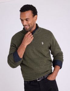1/4 ZIP TEXTURED SWEATER