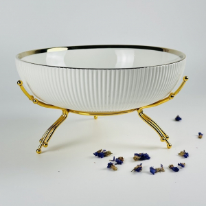 163-072 Фруктовница 25см на подставке MULTICOLOR в под.уп.(х8)Фарфор