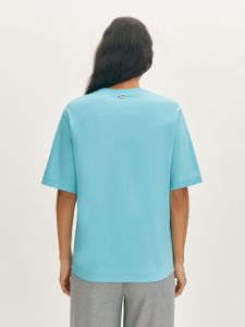 Футболка базовая с принтом по горловине