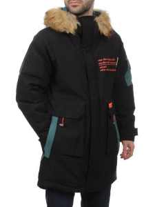 22067 BLACK GREEN Куртка мужская зимняя облегченная (150 гр. холлофайбер)