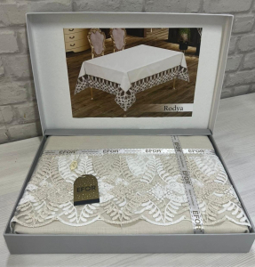 Скатерть EFOR RODYA GARDENYA 160*300 прямоугольная капучино S.KAHVE