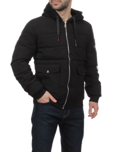 2172 BLACK Куртка мужская зимняя облегченная (150 гр. холлофайбер)