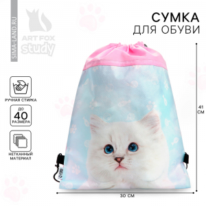 Мешок для обуви «Мысли кота» нетканое полотно, размер 41?30 см МИКС