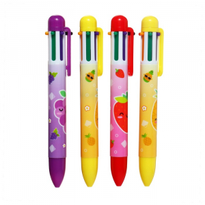 Ручка шариковая многоцветная Calligrata, автоматическая, 6 цветов, с рисунком, МИКС