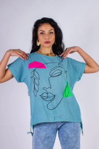 Льняная блуза Девушка