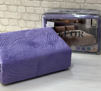 Покрывало EFOR PREMIUM модель УЗОР велюр (160*230) c наволочками (50*70-2 шт.) сиреневый MOR