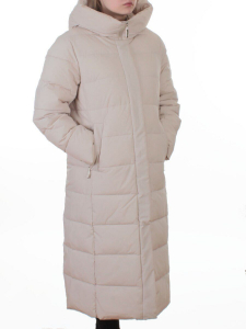 2338 BEIGE Пальто зимнее женское (200 гр. холлофайбер)