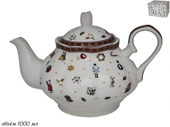 105-595 Чайник  НОВЫЙ ГОД  в под.уп.(х12) Фарфор