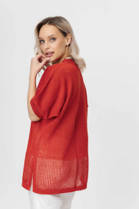 Джемпер из льна 4-315 шиповник