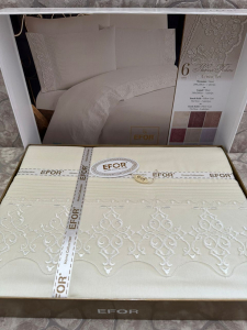 КПБ EFOR RANFORCE (BEREN NG-46) кремовый гипюр евро