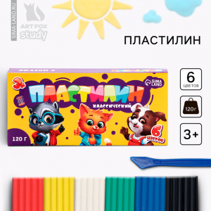 Пластилин 6 цветов, 120 г