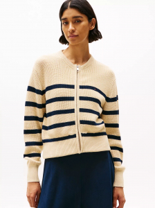 Stripe Zip Cardigan