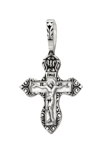 Крест из серебра литье частичное чернение