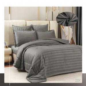 КПБ EFOR SATIN модель 2 с одеялом темно-серый евро