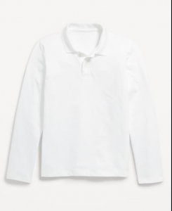 School Uniform Long-Sleeve Polo Shirt for Boys