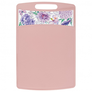Доска разделочная пластмассовая 35,5х22х0,4см, прямоугольная, светло-розовый (Россия)
